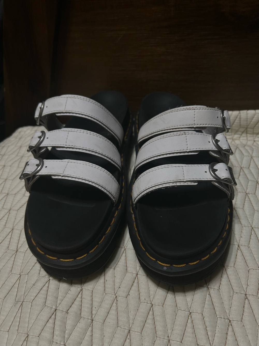 Doc martens White Triple-Strap Platform Sandals